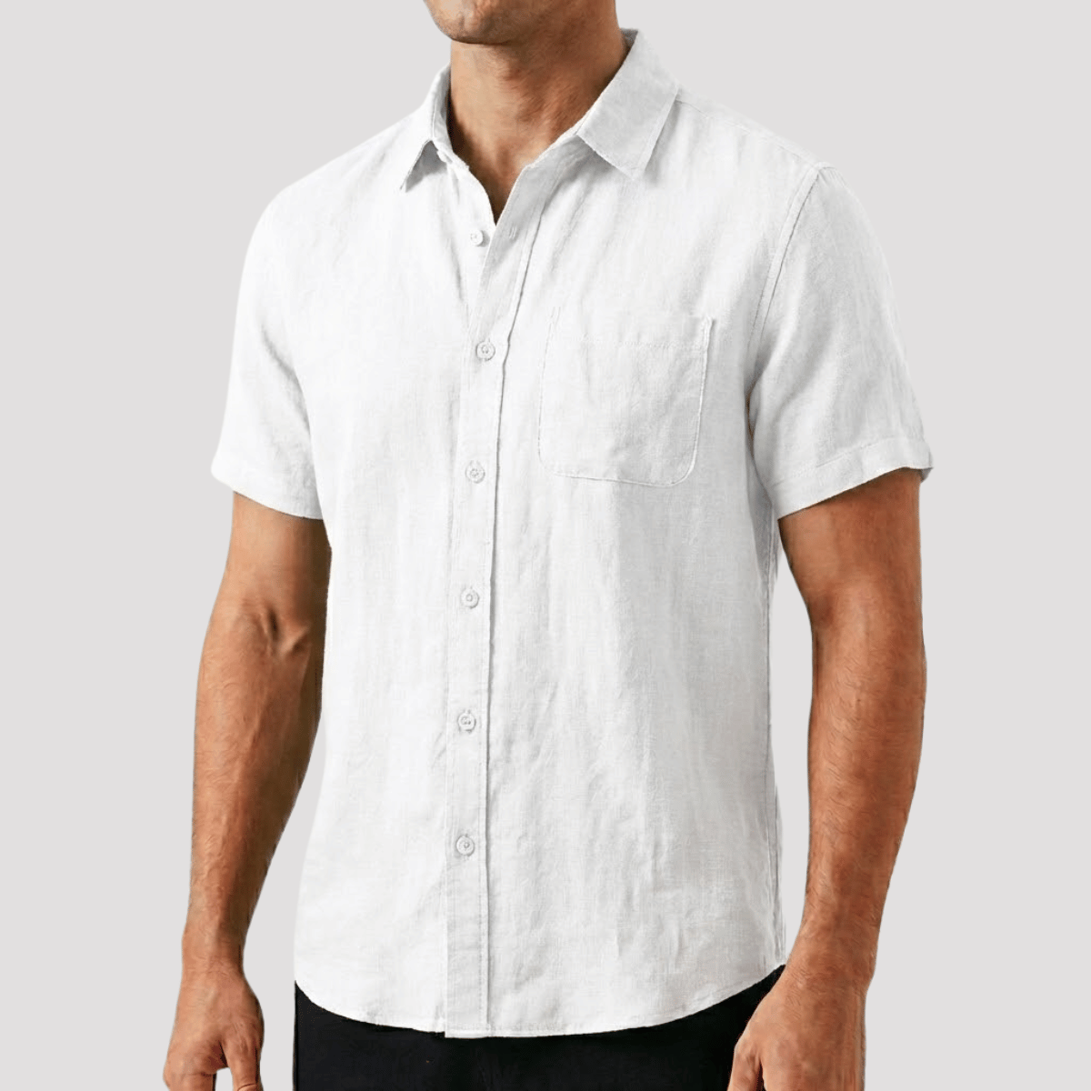 Camisa De Linho Masculina Lisa