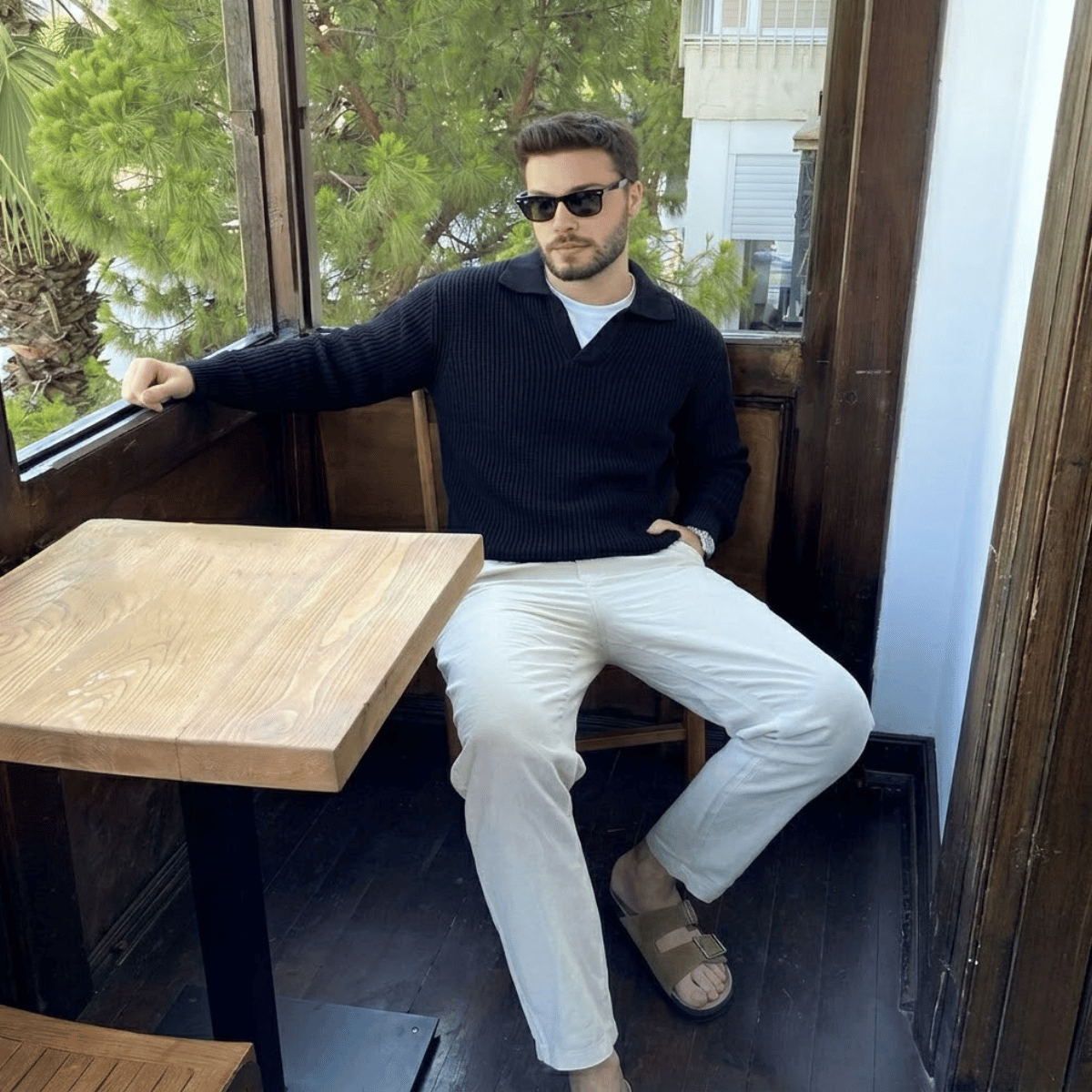 Suéter Masculino Gola V Texturizado