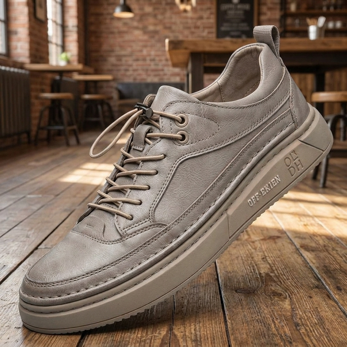 Sapatênis masculino em couro premium UrbanFlex Compre 1 Leve 2 - combinação Cinza|Cinza - detalhe do produto