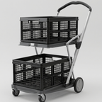 Carrinho de Compras FlexiCart preto em fundo neutro