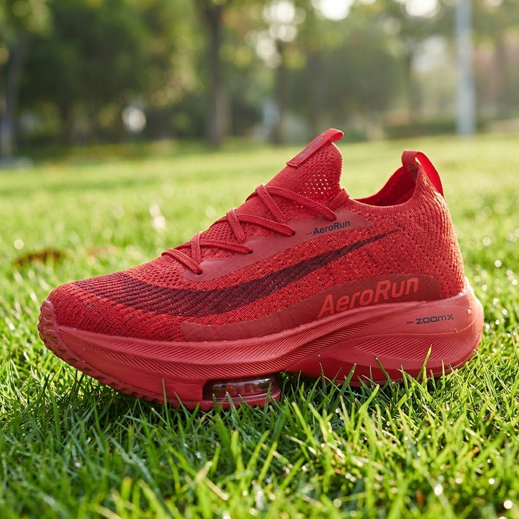 Tênis esportivo AeroRun cor vermelho - uso ao ar livre